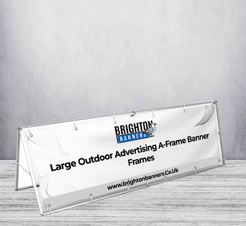 Large Outdoor Advertising A-Frame Banner Frames 3000mm x 1000mm (With Banner)