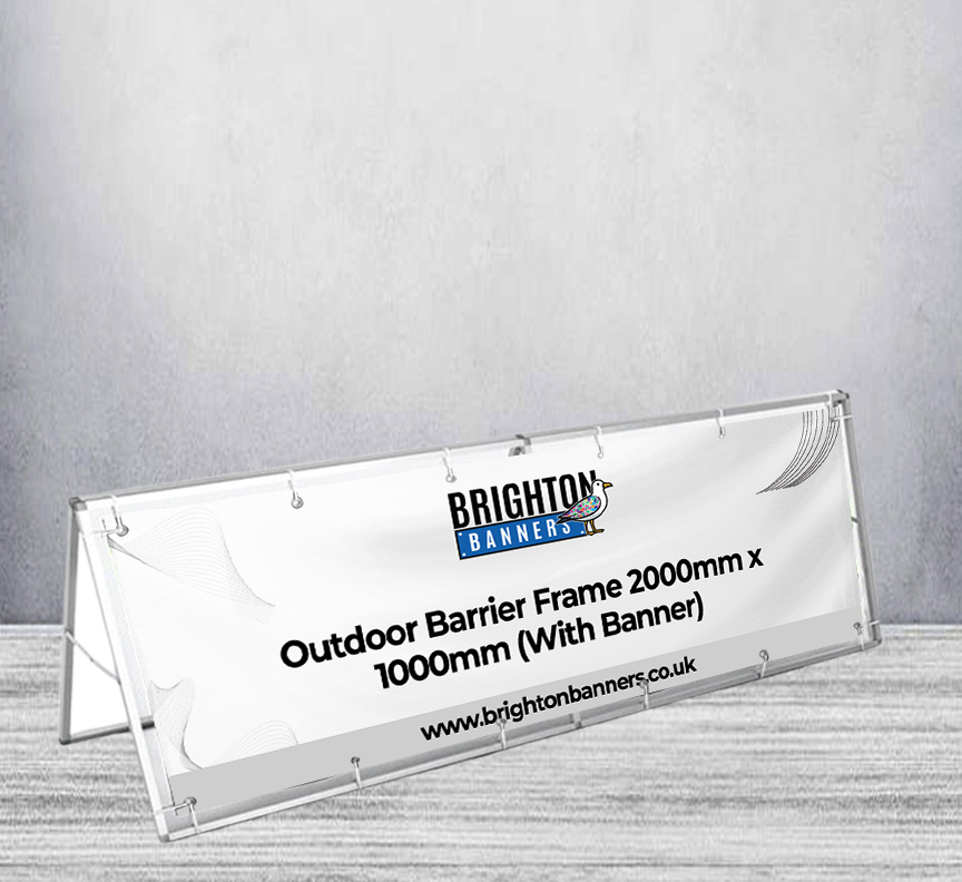 Outdoor Barrier Frame 2000mm x 1000mm (With Banner)