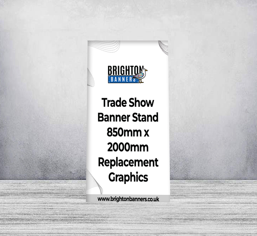 Trade Show Banner Stand 850mm x 2000mm Replacement Graphics