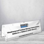 Weatherproof Outdoor Banner Frame System 3000mm x 1000mm (With Banner)